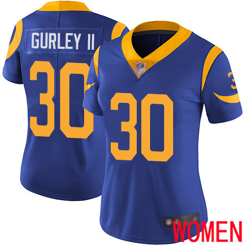 Los Angeles Rams Limited Royal Blue Women Todd Gurley Alternate Jersey NFL Football #30 Vapor Untouchable->women nfl jersey->Women Jersey